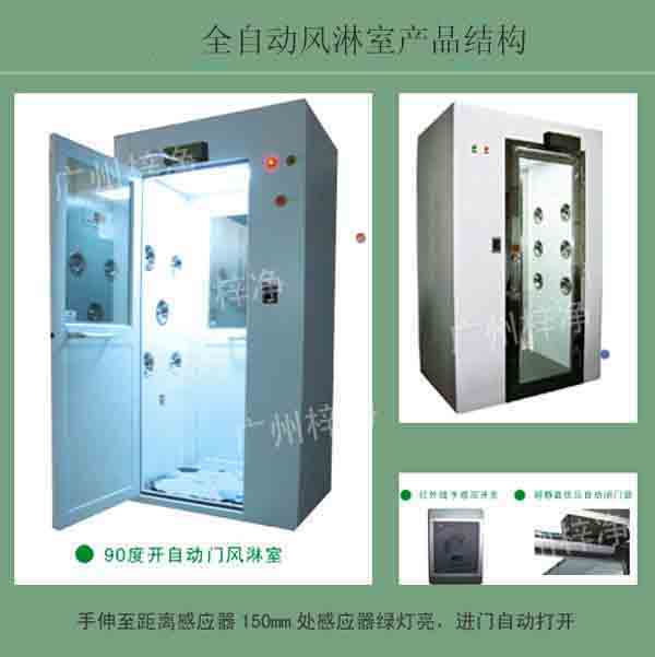 全自動(dòng)風(fēng)淋室又叫全自動(dòng)感應(yīng)吹淋器、全自動(dòng)感應(yīng)風(fēng)淋門、空氣吹淋室